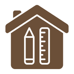 House icon with pencil and ruler.